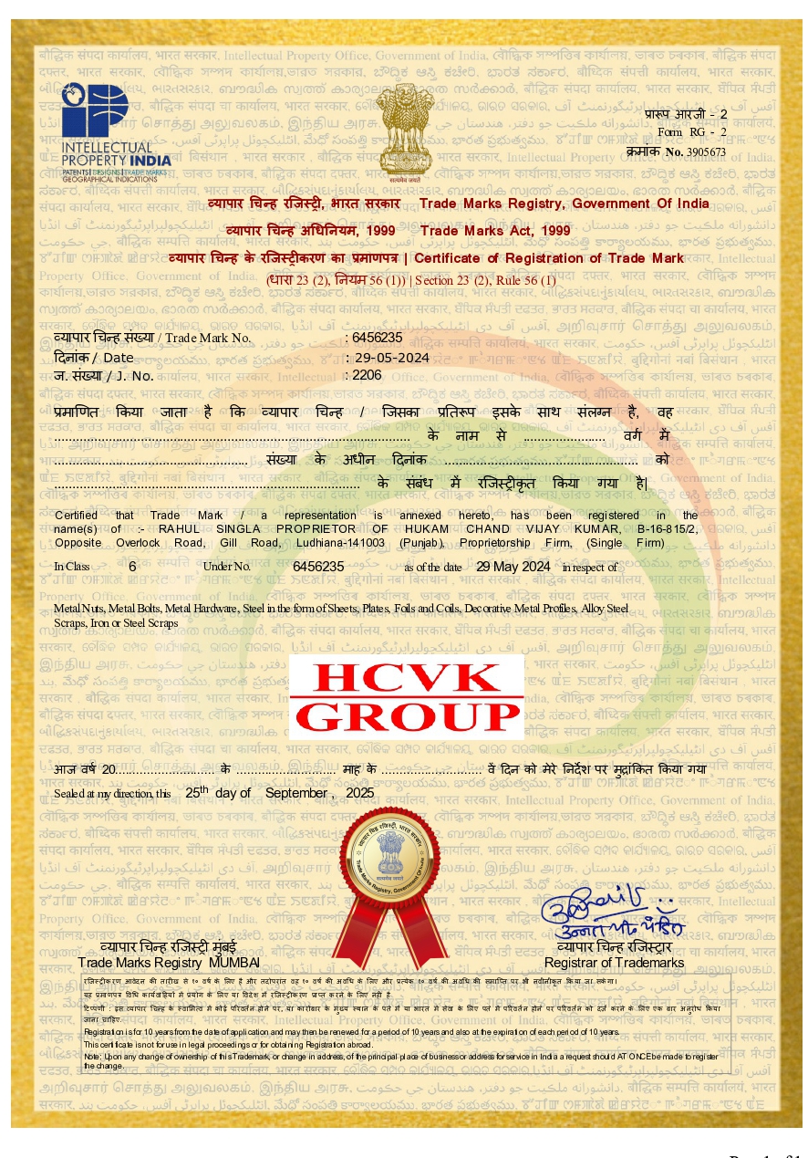 Trademark Registration Certificate